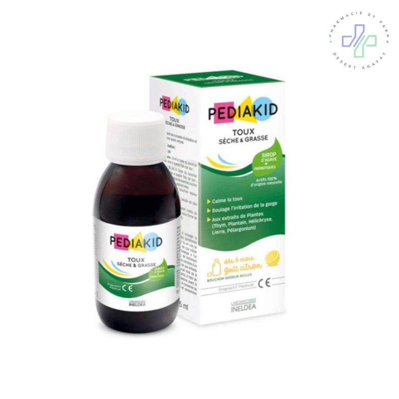 PEDIAKID SIROP TOUX SECHE ET GRASSE GOUT CITRON 125 ML PEDIAKID SIROP TOUX SECHE ET GRASSE GOUT CITRON 125 ML